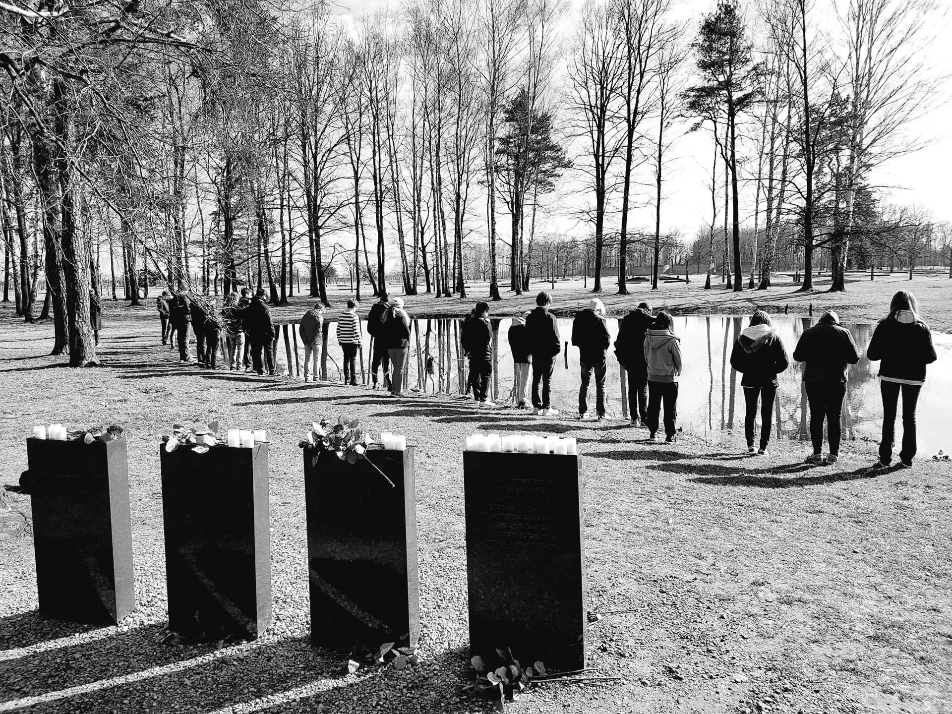 Reflection - Pond of Ashes, Auschwitz-Birkenau,  credit Richard Burgess