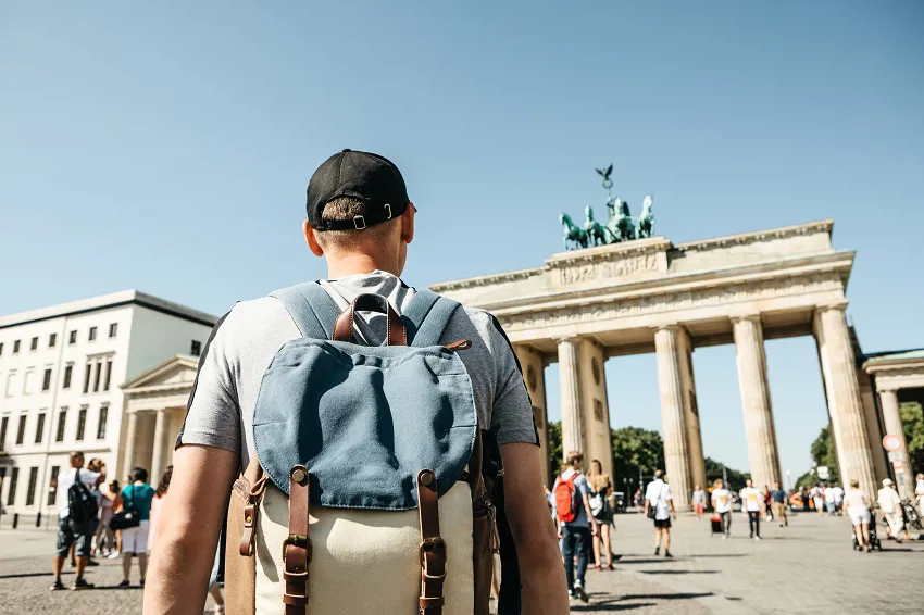 Boy Outside Brandenburg Gate