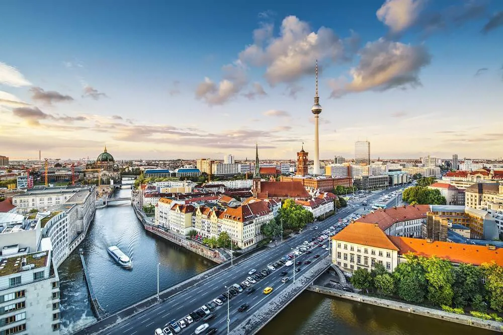 Berlin Television Tower River City Image