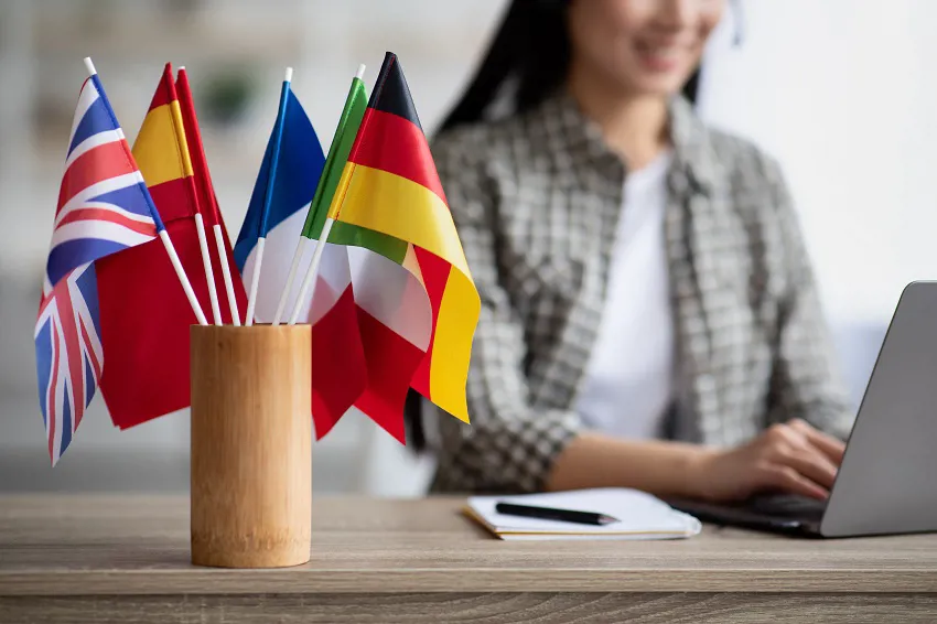 Flags On A Desk