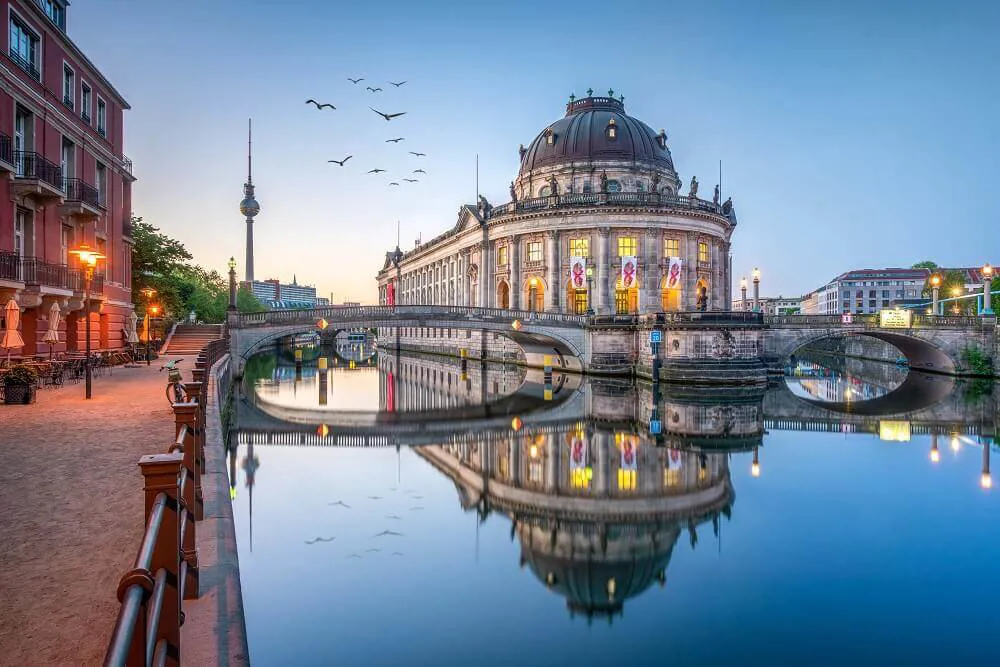 Berlin Museum Island River Night Image